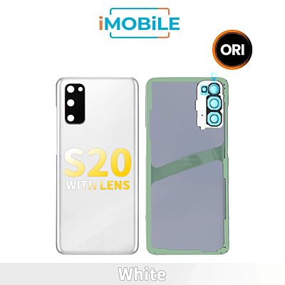 Samsung Galaxy S20 G980 Back Cover Glass With Lens [Secondhand] [White]