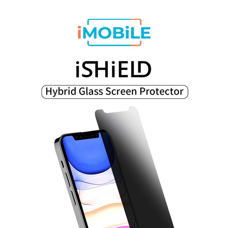iShield Shatterproof Hybrid Glass Screen Protector, iPhone 13 / 13 Pro / 14 [Privacy]
