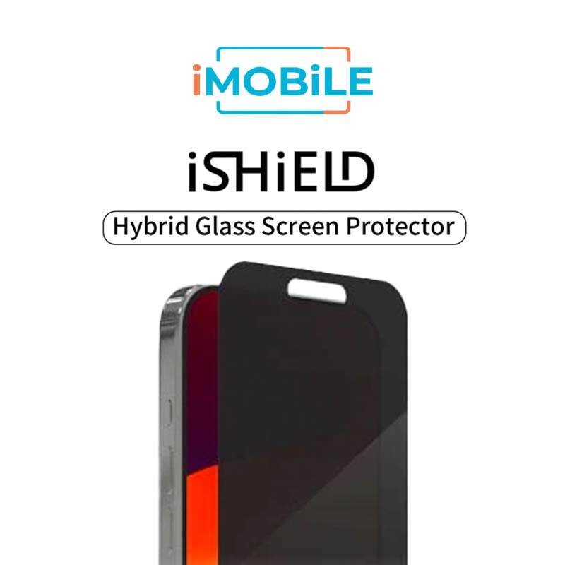 iShield Shatterproof Hybrid Glass Screen Protector, iPhone 13 Pro Max / 14 Plus [Privacy]
