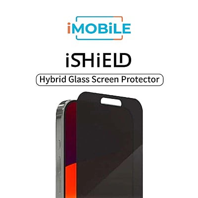 iShield Shatterproof Hybrid Glass Screen Protector, iPhone 13 Pro Max / 14 Plus [Privacy]